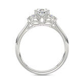 14K WHITE GOLD 1 3/8CT OVAL/ROUND DIAMOND LADIES RING (CENTER STONE OVAL DIAMOND 1CT)